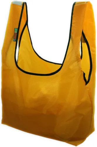 Vista 3 de Paquete de 3 bolsas plegables de nailon Ripstop súper fuertes y reutilizables con bolsa incorporada