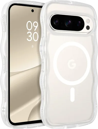 Vista 32 de BENTOBEN Funda magnética para Google Pixel 10, bonita funda rizada ondulada Pixel10 [compatible con MagSafe], antideslizante, a prueba de golpes
