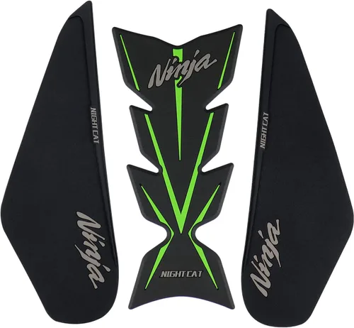 Vista 9 de Kit de almohadillas para tanque de motocicleta Kawasaki Ninja 400 Compatible, protector de tanque de combustible adhesivo para rodilla lateral