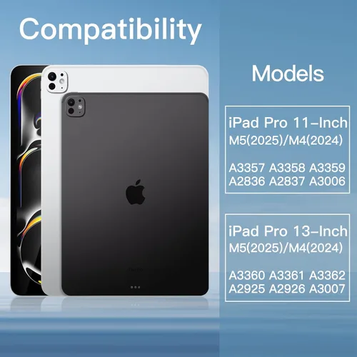 Vista 2 de JETech Protector de lente de cámara para iPad Pro 11"/13" M5/M4, paquete de 3 Vidrio templado transparente 9H HD, protección de cobertura