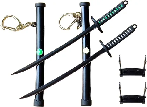 Vista 7 de 5.7-Inch Mini Katana Letter Opener, Stainless Steel Samurai Sword Envelope Slitter with Display Stand, Anime Keychains, Desk Decor, Gift for Men