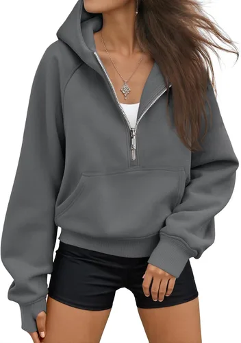 Vista 6 de AUTOMET Sudaderas con capucha de mujer, sudaderas de forro polar para otoño, conjuntos de moda, sudaderas para hacer ejercicio, chaquetas con Verde