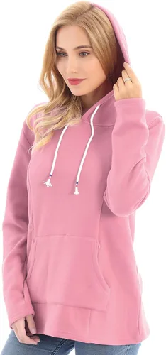 Vista 26 de Bearsland - Sudadera de lactancia y maternidad para mujer, con bolsillos y capucha