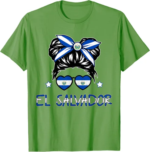 Vista 15 de Camiseta de El Salvador para Niñas Bandera Patrimonio Hispano Salvadoreño
