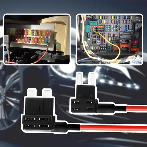 Vista 5 de Juego de 8 grifos de fusibles para automóvil con 8 fusibles de cuchilla, grifos de fusibles automotriz de 12 V, incluye 2 tipos de fusibles estándar
