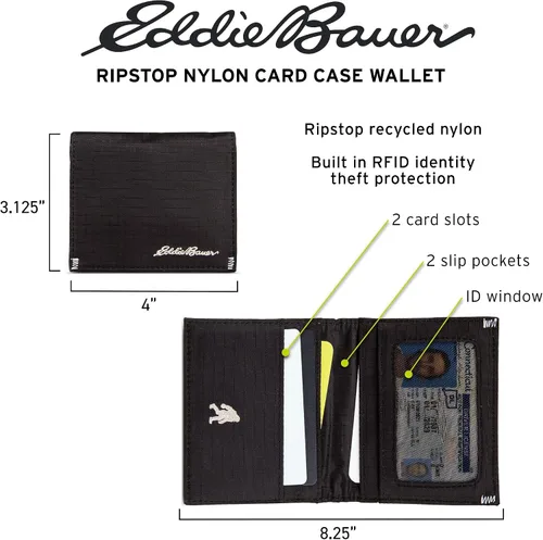 Vista 7 de Eddie Bauer Cartera para hombre con clip para dinero (disponible en lona de algodón o nailon Ripstop)