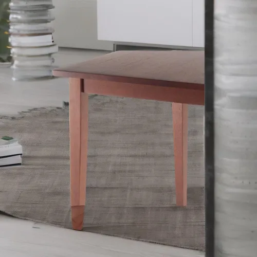 Vista 3 de Ergode Mesa de comedor compacta de madera, acabado de nogal, construcción sólida, fácil montaje