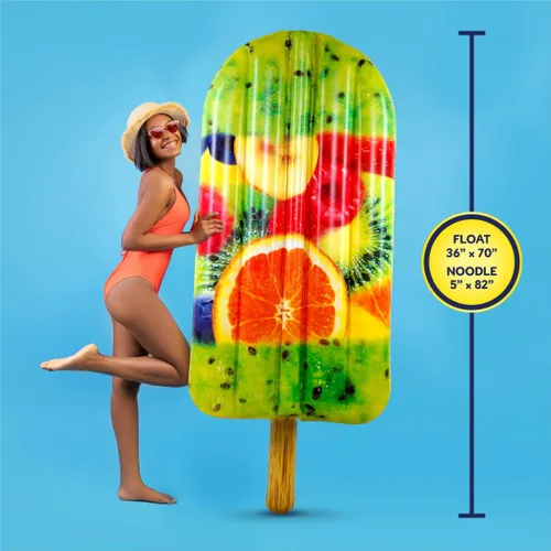 Vista 5 de Flotador de paletas de frutas y fideos – Tubo flotante de piscina, balsas inflables para niños y adultos – Flotador grande para natación en la playa