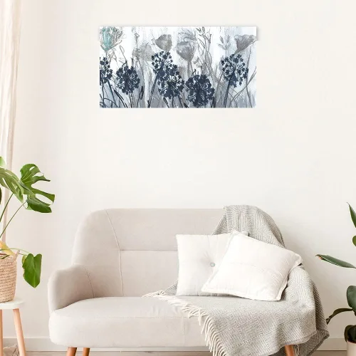 Vista 2 de Fine Art Canvas Lienzo estampado de campo índigo por la artista Susan Jill para sala de estar, dormitorio, baño, cocina, oficina, bar, comedor