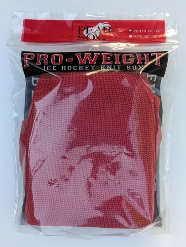 Vista 2 de PEAR SOX Calcetines de hockey de color sólido Pro Weight - Tallas para jóvenes y adultos, fabricados en Estados Unidos, tela de punto, gruesos