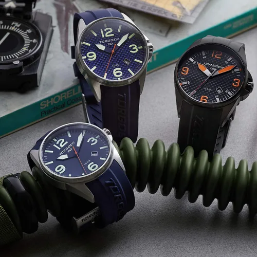 Vista 6 de Torgoen T10 - Reloj Pilot de carbono para hombre, cuarzo suizo, cristal de zafiro con correa de silicona