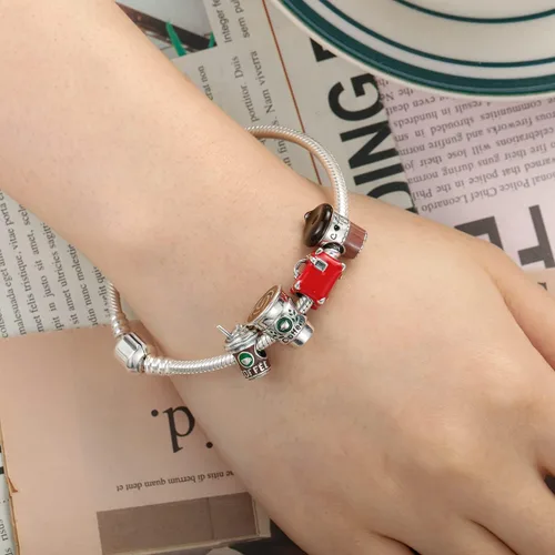 Vista 3 de XinYouZhi 925 Sterling Silver Charms for Pandora Bracelets and Necklaces Princess Dress Heart Bear Beads Dangle Pendants Jewelry Birthday Charms for