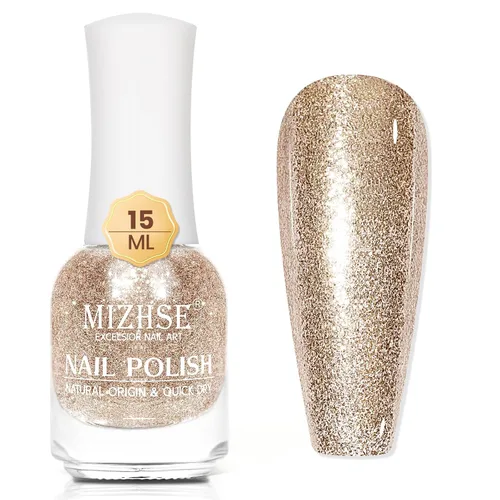 Vista 26 de MIZHSE Esmalte de uñas base y capa superior de secado rápido, 15 ml 0.5 fl oz Esmalte de uñas básico no gel de secado al aire rápido, protector