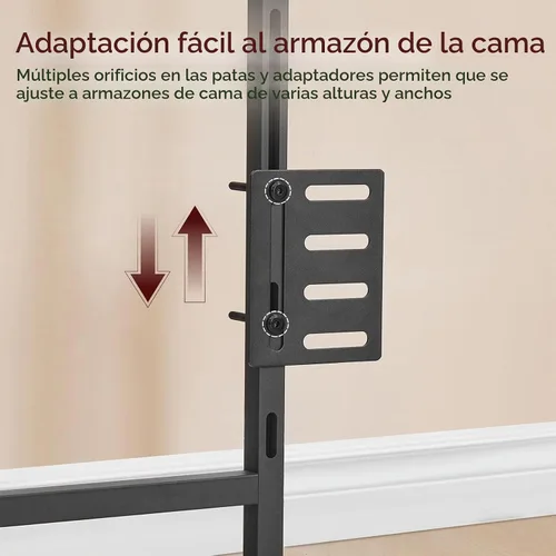 Vista 6 de MAHANCRIS Cabecera tamaño Queen solamente, cabecera de metal con 2 regletas de enchufes, respaldo reclinable de 95 grados con adaptadores