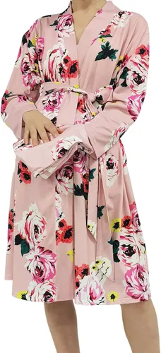 Vista 6 de SUFEINI Conjunto de bata de maternidad y manta de bebé a juego, bata de mamá con manta de recepción para niñas y niños