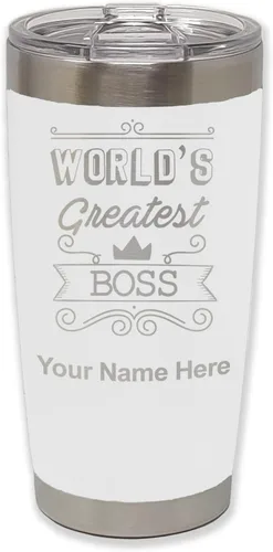 Vista 35 de LaserGram Vaso aislado al vacío de 20 onzas, con grabado personalizado incluido (negro)