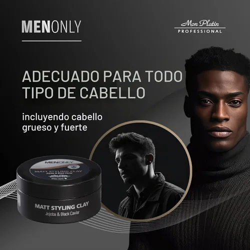 Vista 2 de Mon Platin - Cera para cabello de jojoba para hombre con aspecto húmedo (Jojoba y caviar negro)