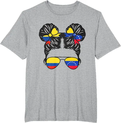Vista 44 de Camiseta Half Colombian Half Venezolan Girl Colombia Kids Heritage, Gris
