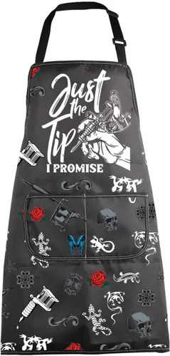 Vista 8 de Delantal de tatuaje, regalo para artista, divertido, comer, dormir, tatuaje, repetición, tatuaje, regalo de tatuaje para amantes del tatuaje, regalo
