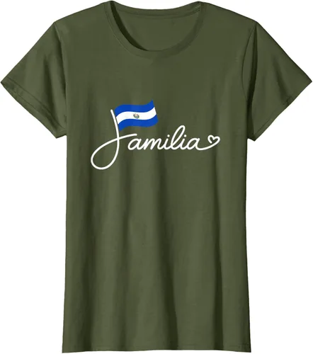 Vista 70 de El Salvador Familia - Camiseta con texto en inglés "La Familia de la Bandera Salvadoreña