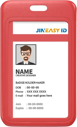 Vista 16 de JINEASY ID Paquete de 2 portadores de credenciales de plástico duro verticales para tarjetas de trabajo y tarjetas de acceso, uso intensivo, negro