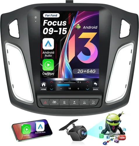 Vista 8 de Estéreo de coche Ford Focus de 10.4 pulgadas Android 12 Radio de actualización 2012-2018 con pantalla táctil 1024 * 768 RDS Auto con GPS Bluetooth