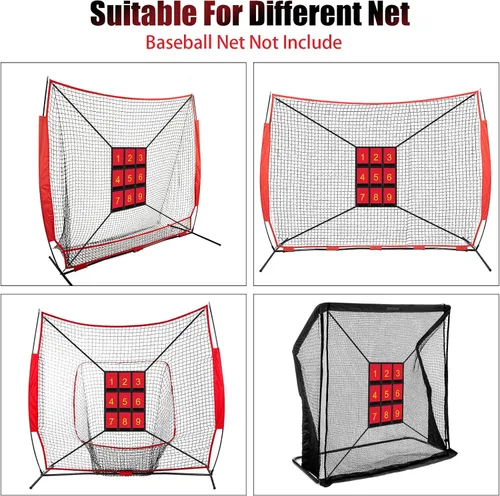 Vista 6 de Zona de ataque numerada transparente de 19 x 27 pulgadas, red de tiro impermeable ajustable y duradera con zona de ataque para red de béisbol