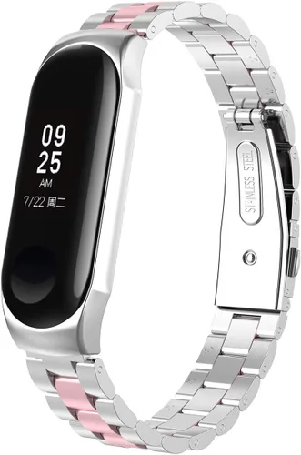 Vista 8 de Correa de repuesto de acero inoxidable para Xiaomi Mi Band 3 Fitness Tracker