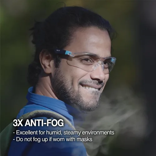 Vista 3 de DEX FIT Gafas de seguridad SG210N – Antivaho y resistentes a los arañazos Z87.1 protección ocular, patillas ajustables y agarre antideslizante