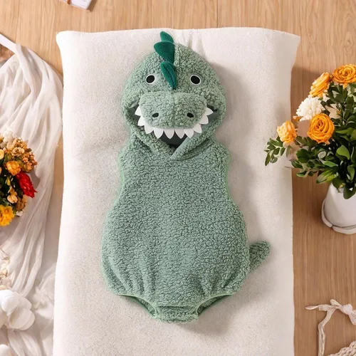 Vista 6 de Mameluco con capucha para bebé niña y niño, disfraz de Halloween Turquoise