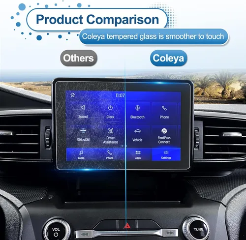 Vista 6 de Protector de pantalla Explorer 2020-2023 2024 para Ford Explorer (Base/XLT/ST-Line/Limited/Timberline) Pantalla táctil de 8 pulgadas, vidrio