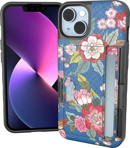 Vista 13 de Smartish Funda tipo cartera para iPhone 11 Pro - Wallet Slayer Vol. 2 [soporte protector delgado] tarjetero (seda) - Black Tie Affair