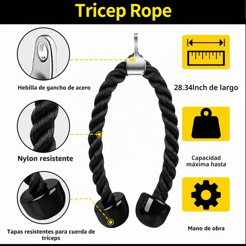 Vista 4 de Accesorio para máquina de cable, accesorios de extracción LAT, accesorios de gimnasio en casa, accesorio desplegable de tríceps
