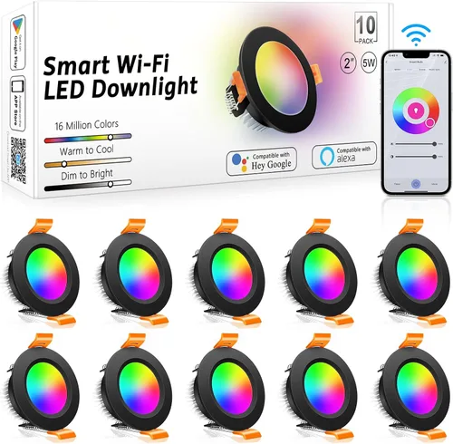 Vista 11 de inShareplus Iluminación empotrable LED de 2 pulgadas, luz regulable de 3 W (equivalente a 35 W), luz blanca diurna de 5000 K, CRI80, lámparas