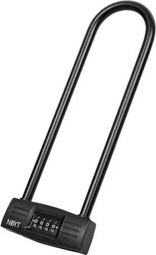 Vista 7 de Combinación de bloqueo u cerradura de bicicleta, código reiniciable, grillete largo, candado resistente para bicicleta, scooter, motocicletas