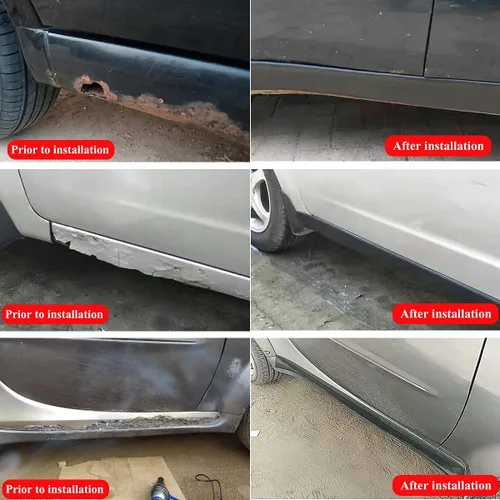 Vista 5 de muekzru Faldas laterales universales de 8.2 pies x 3.15 pulgadas para autos, faldas laterales universales de goma antiarañazos, protectores
