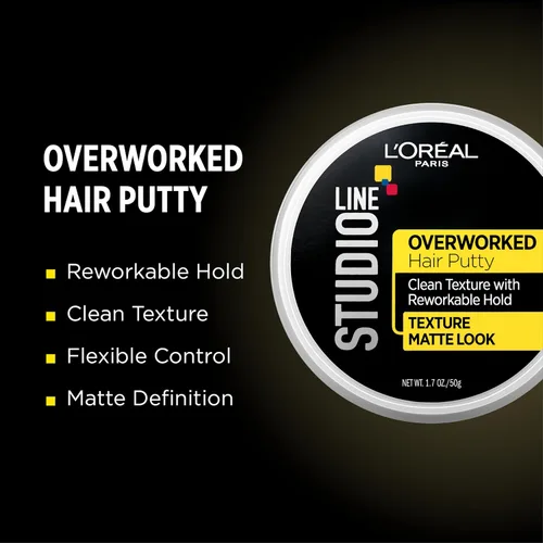 Vista 2 de Masilla para el cabello con exceso de trabajo L'Oréal L'Oréal Studio Line, 1.7 onza