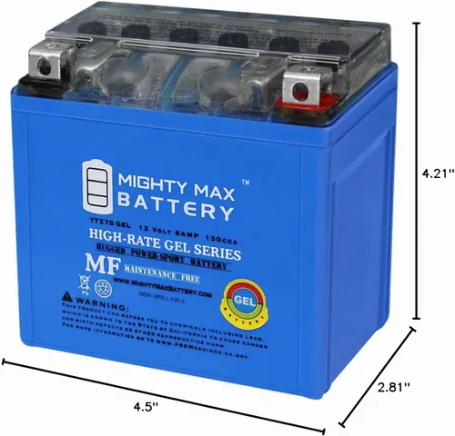 Vista 9 de Mighty Max Battery Batería de gel de 12V 6AH para Honda 450 TRX450ER, TRX450R 2006-2012