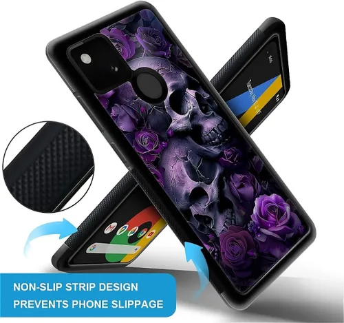Vista 540 de Compatible con Google Pixel 4A 5G Mobile Case Creative Acrylic Panel trasero Silicona Protección Grip especialmente diseñado para Google Pixel 4A 5G