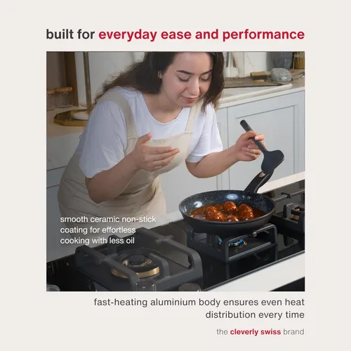 Vista 5 de Zyliss Ultimate Ceramic Cookware - Sartén antiadherente para una preparación saludable de comidas, de calentamiento rápido y fácil de limpiar