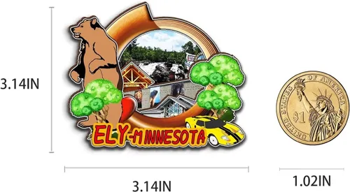 Vista 3 de Imán de madera para nevera de Ely Minnesota USA 3D, monumentos de viaje, coleccionables, recuerdos, decoración hecha a mano