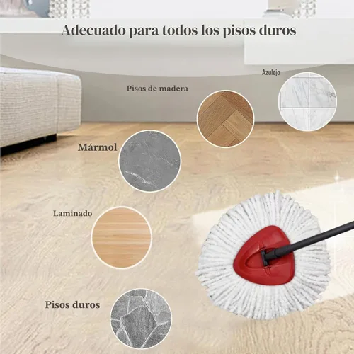 Vista 5 de 4 piezas de cabezales de repuesto para mopa O-Ceda, cabeza de repuesto para mopa giratoria, recambios de cabezales de mopa de microfibra, recambios