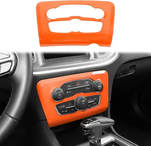 Vista 10 de Voodonala Para cargador de radio, CD, interruptor de CD, consolas centrales para Dodge Charger 2015-2026+, accesorios interiores, fibra de carbono