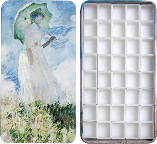 Vista 38 de FCLUB Paleta de latas de acuarela con 20 bandejas vacías completas con rayas magnéticas DIY tu kit de acuarela de viaje