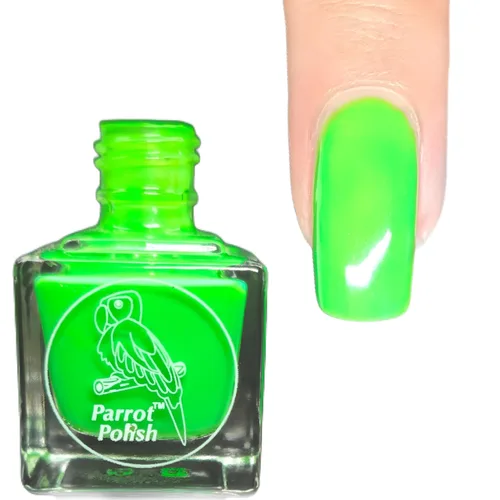 Vista 6 de Parrot Polish Baboon - Esmalte de uñas neón azul, laca de color sólido brillante