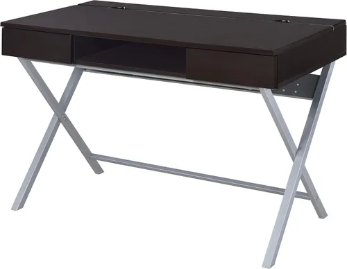 Vista 6 de Coaster Furniture Connect-It 800117 - Escritorio con tomacorriente/compartimento de almacenamiento integrado, capuchino