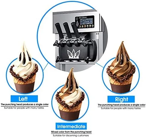 Vista 3 de Electric Soft Serve Ice Cream Machine, Stainless Steel Commercial Dessert Maker for Shops and Cafes,18L