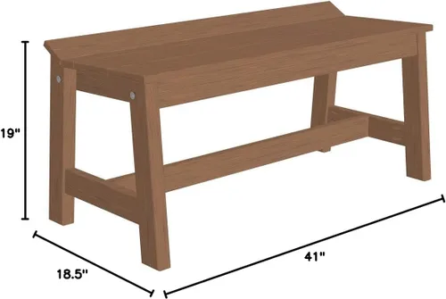 Vista 2 de Furniture Barn USA Poly Lumber - Banco de comedor de 41 pulgadas, caoba antigua multicolor (Antique Mahogany)