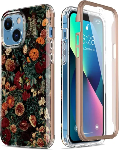 Vista 28 de Esdot Funda protectora para iPhone 13 Mini con protector de pantalla integrado, protección de grado militar con diseños de moda para mujeres
