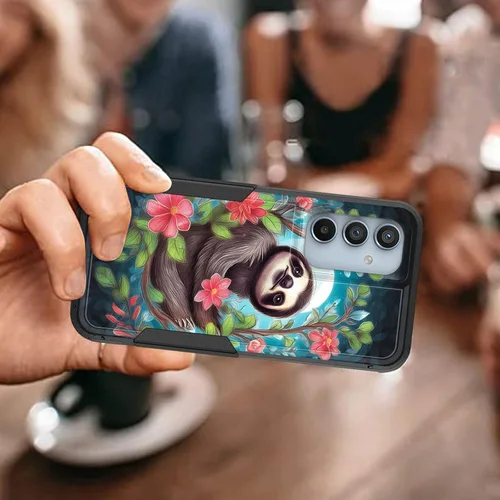 Vista 213 de Funda para Galaxy A14 5G, resistente de doble capa híbrida de policarbonato duro, goma suave, a prueba de golpes, funda protectora resistente
